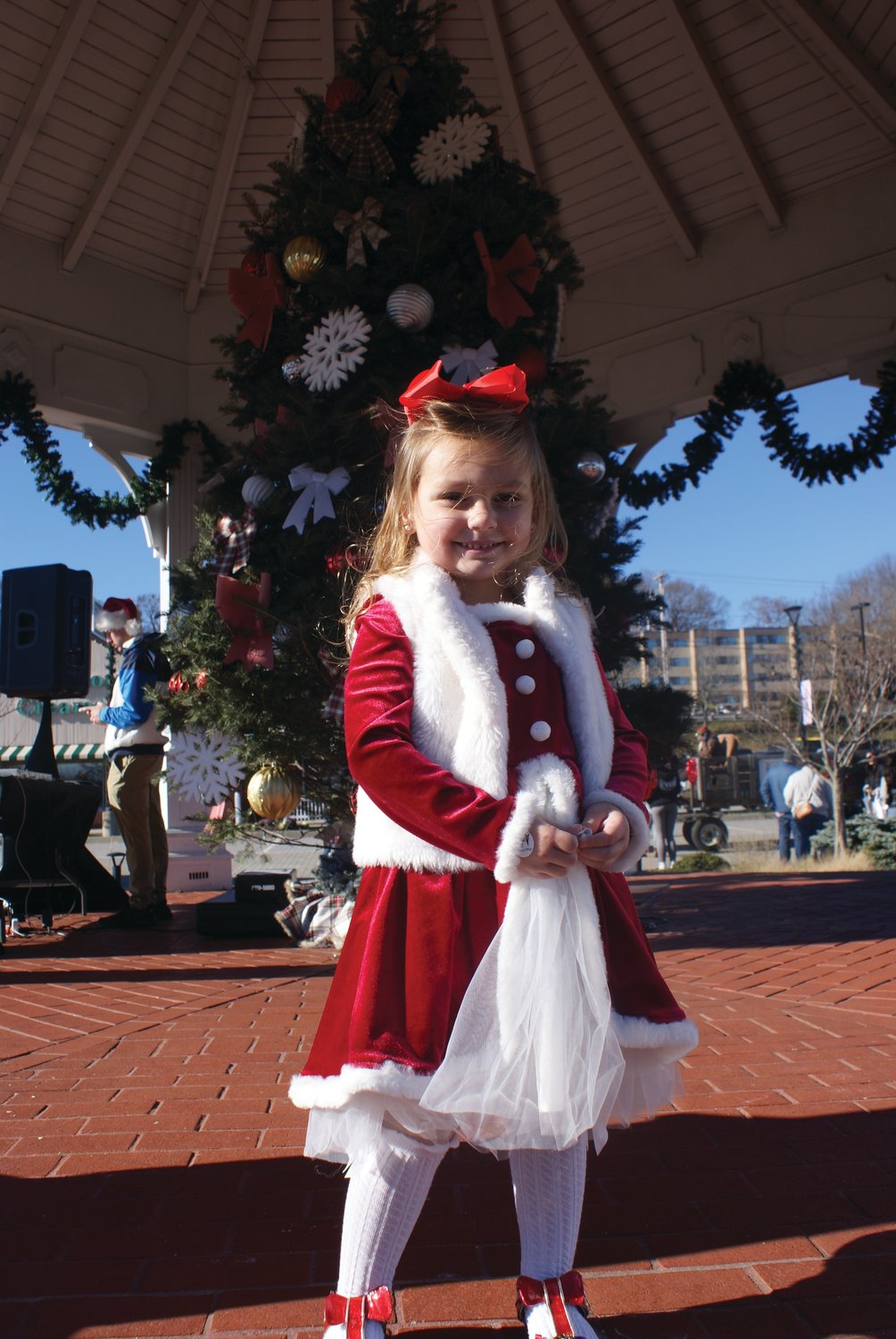 ALL RED: Gabriella Florio, 4, came dressed in the holiday’s festive colors